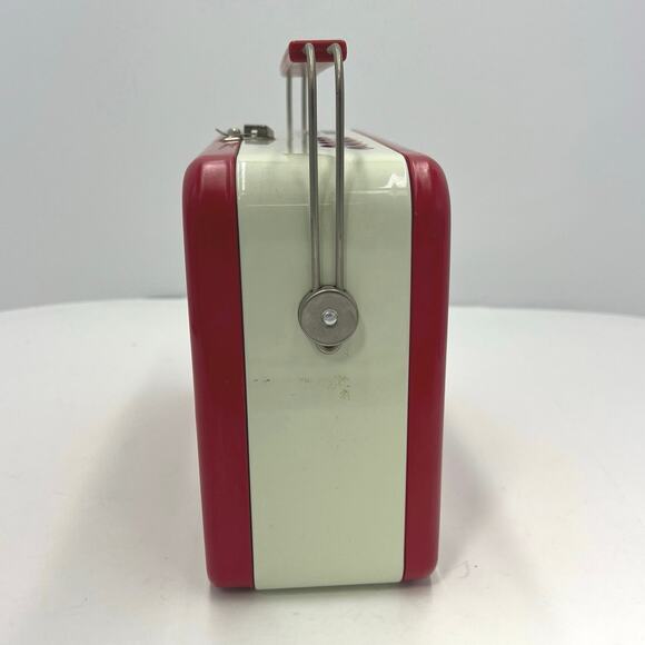 Vintage Retro Radio Metal Tin Lunch Box Red Collectible 1950's Style - Picture 7 of 13